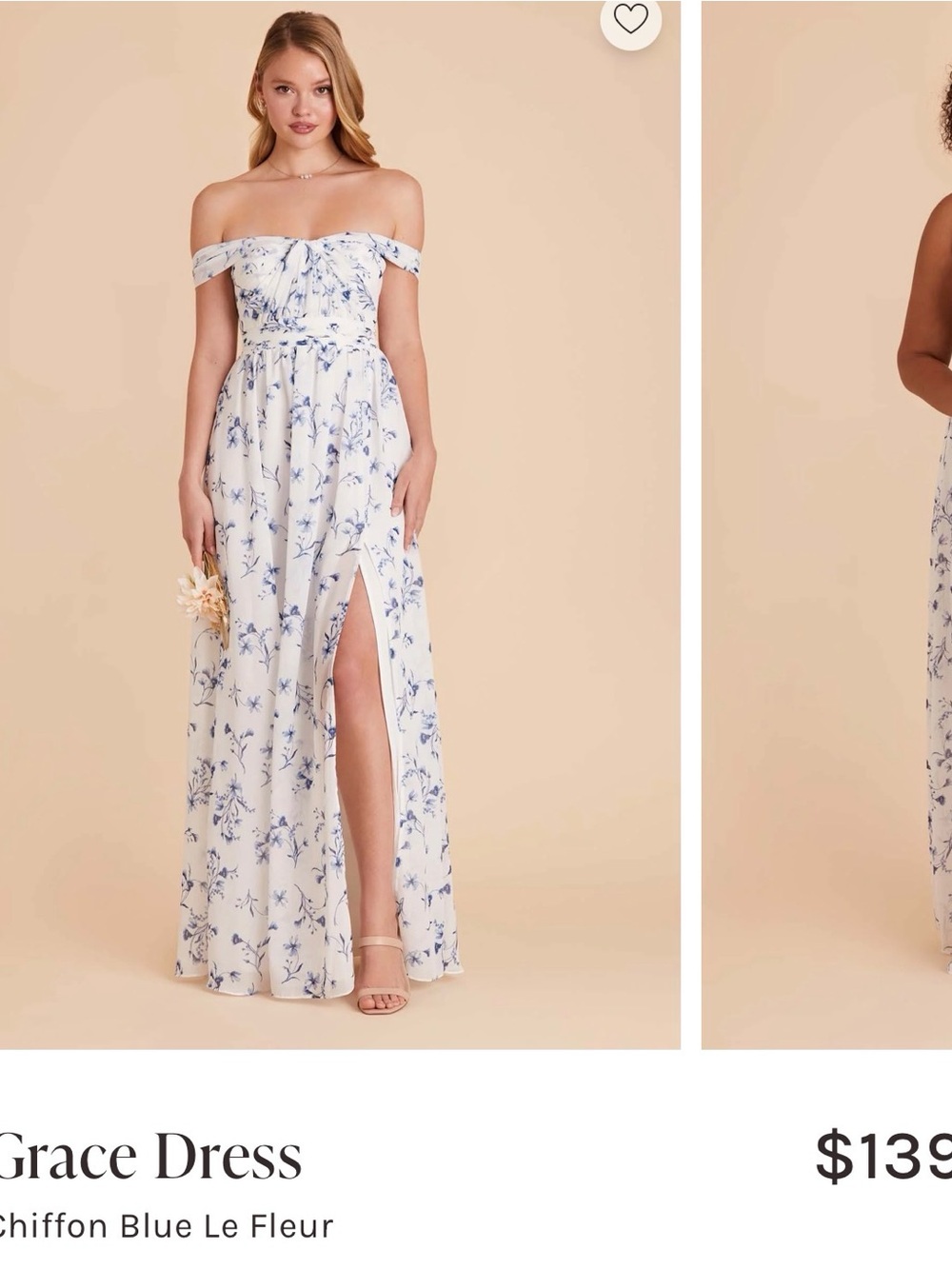 Birdy Grey Strapless Blue Floral Maxi Dress